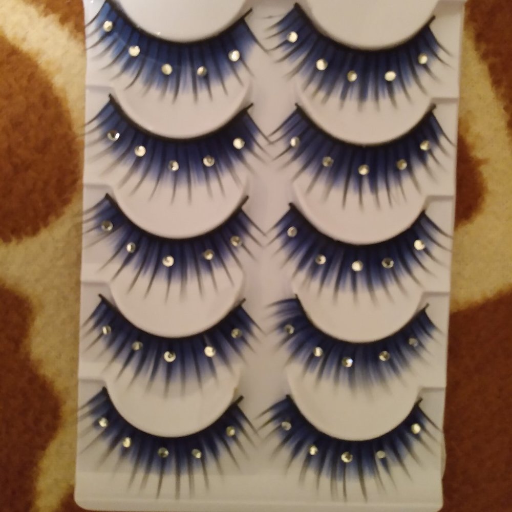 Blue BeDazzled False Eyelashes